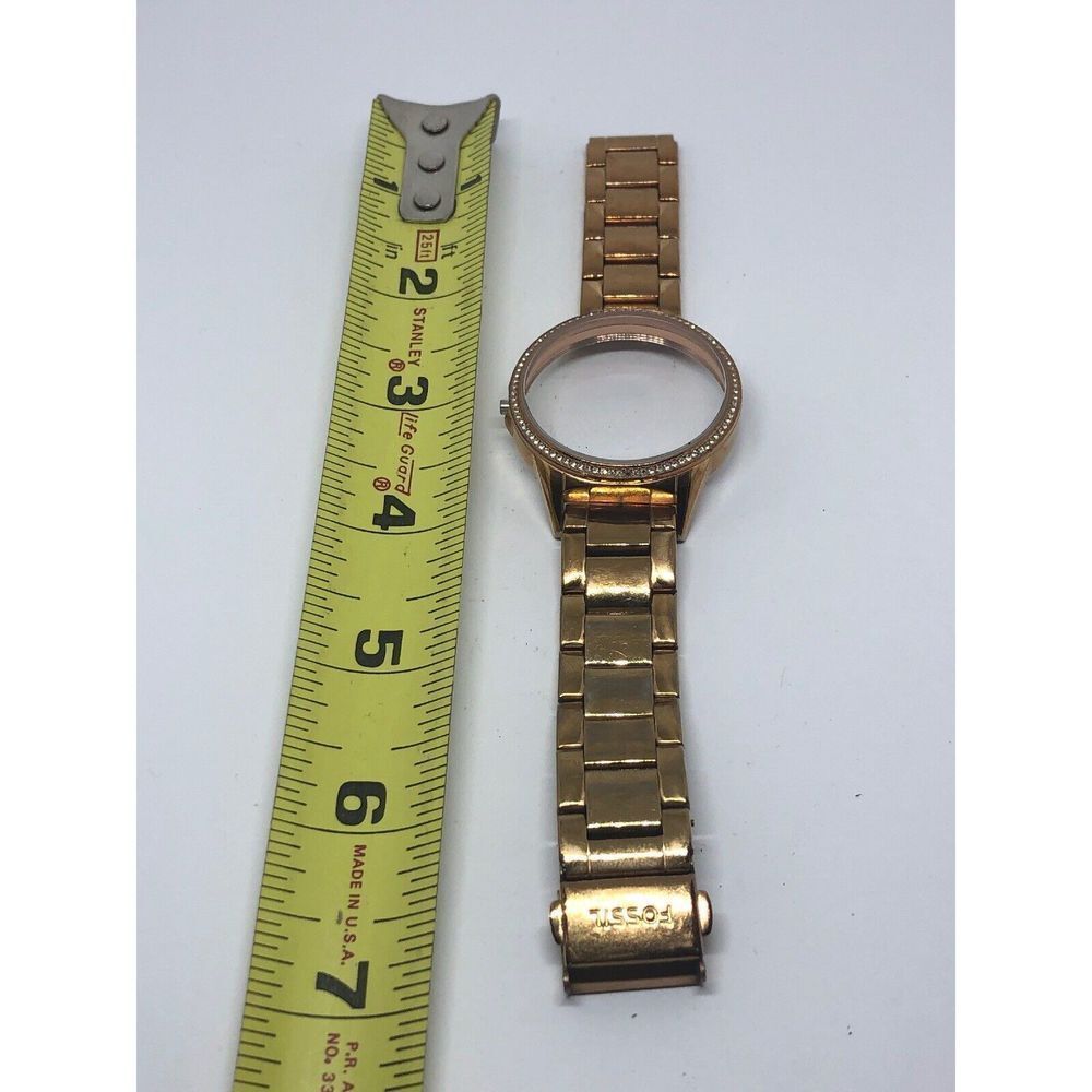 Authentic Fossil Used Watch Parts Band Case Stainless Steel 18mm Bb376